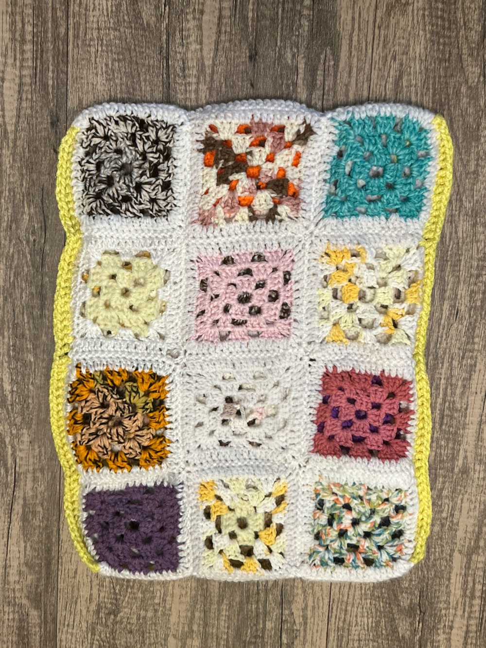 Handmade Crochet Granny Square Reversible Pillowcase